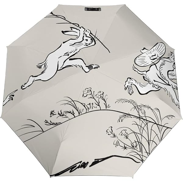 Amazon | 傘 鳥獣戯画 カエル ウサギ 蛙 折り畳み傘【長さ56cm